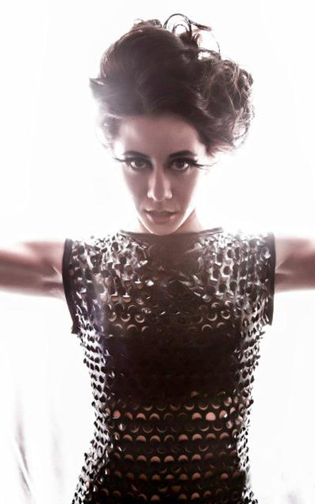 Womens Laser Cut Black Dress in Size Medium