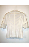 white ruffled jacket l'une collection back view