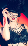 Black plastic and chain bra L'une Collection by Anh Volcek