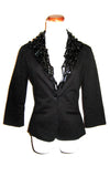 Black Plastic Chain Tuxedo Jacket L'une Collection 