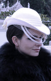 cream widow hat l'une collection