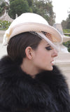 cream widow hat l'une collection