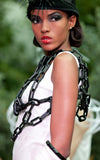 Black plastic chain link top L'une Collection by Anh Volcek