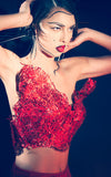 Red plastic bustier L'une Collection by Anh Volcek
