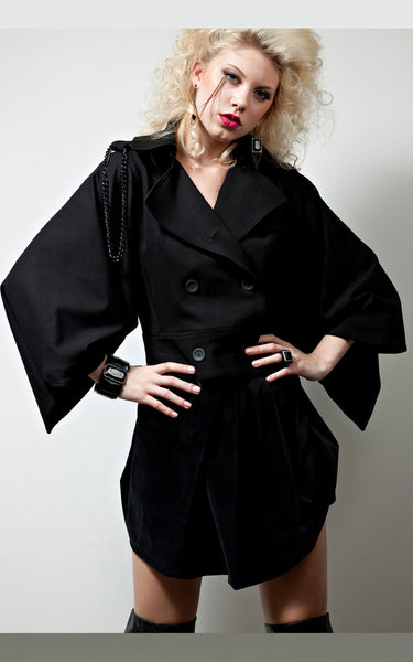 Short_Military_Jacket_Kimono_Sleeves_Velvet_Wave_Skirt_L_une_Collection