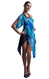womens silk printed layered top l'une collection by anh volcek