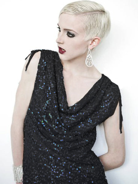 Womens Black Sequin Dress