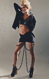 Womens Black Chain Shrug L'une Collection