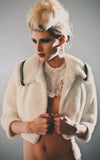 white vintage fur jacket l'une collection